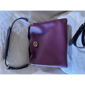 Coach Leather Shoulder Bag with Adjustable and Handle Strap